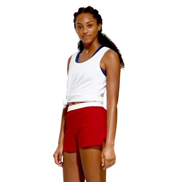 🌴 Soffe Red Authentic Knit Cheer Shorts Juniors Small - Picture 1 of 9